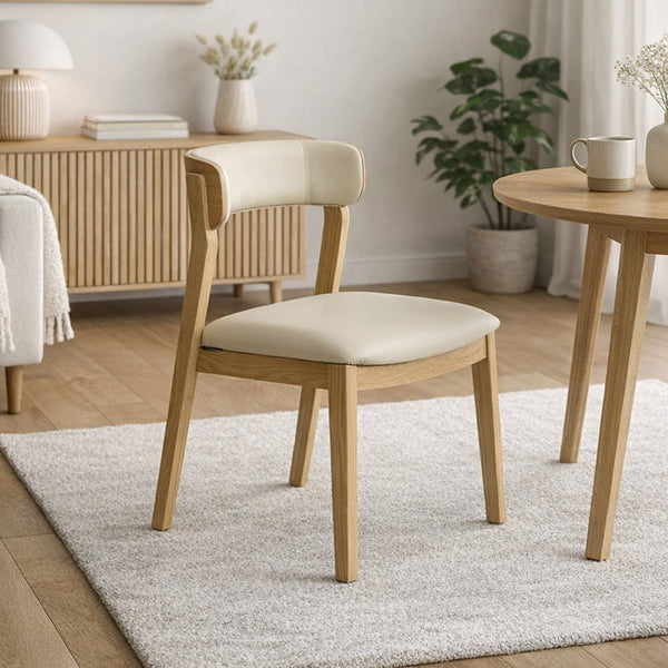 Caitlin : Dining Chair Ash Frame with Clay Leather