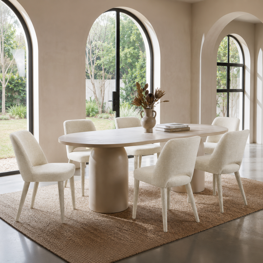 Calisto : Oval Dining Table & Amphi Chairs