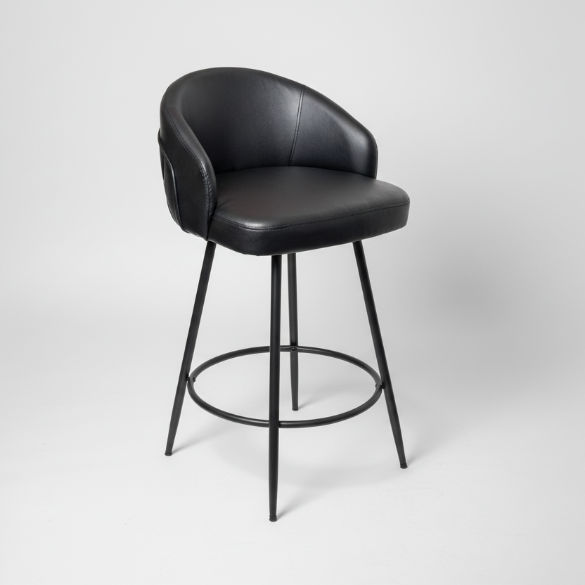 Carey : Bar Stool Black Pu