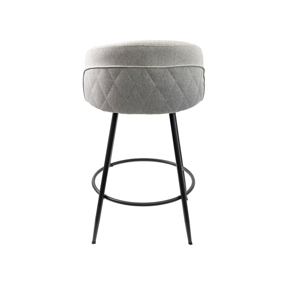 Carey : Bar Stool Grey Fabric