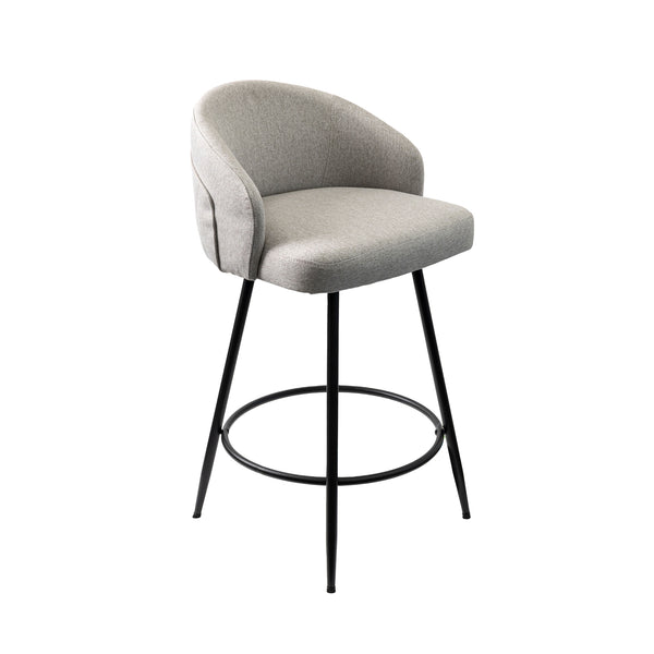 Carey : Bar Stool Grey Fabric