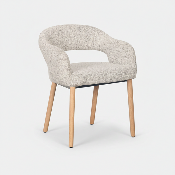 Carlo : Dining Chair Sand Fabric Oak Leg