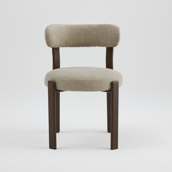 Carmo: Dining Chair Walnut - Beige Fabric