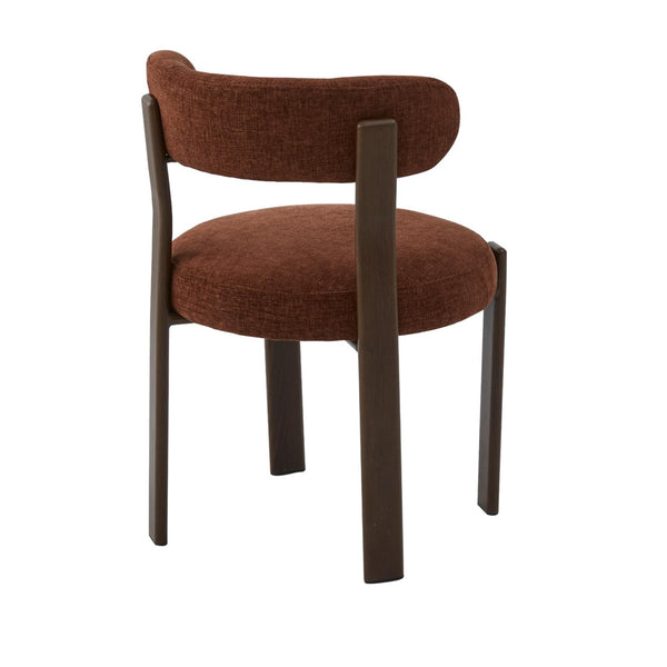 Carmo: Dining Chair Walnut - Rust Fabric