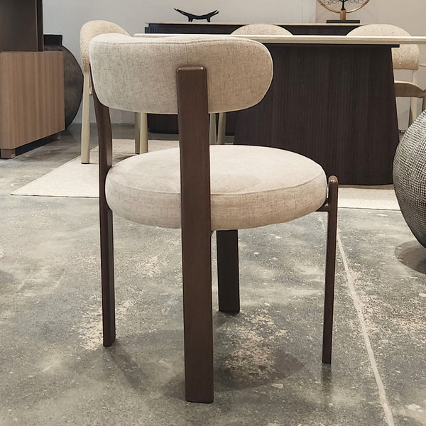 Carmo: Dining Chair Walnut - Beige Fabric