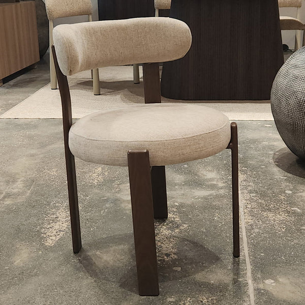 Carmo: Dining Chair Walnut - Beige Fabric