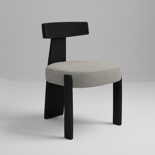 Chloe : Dining Chair Black Frame with Fusion Stone Fabric