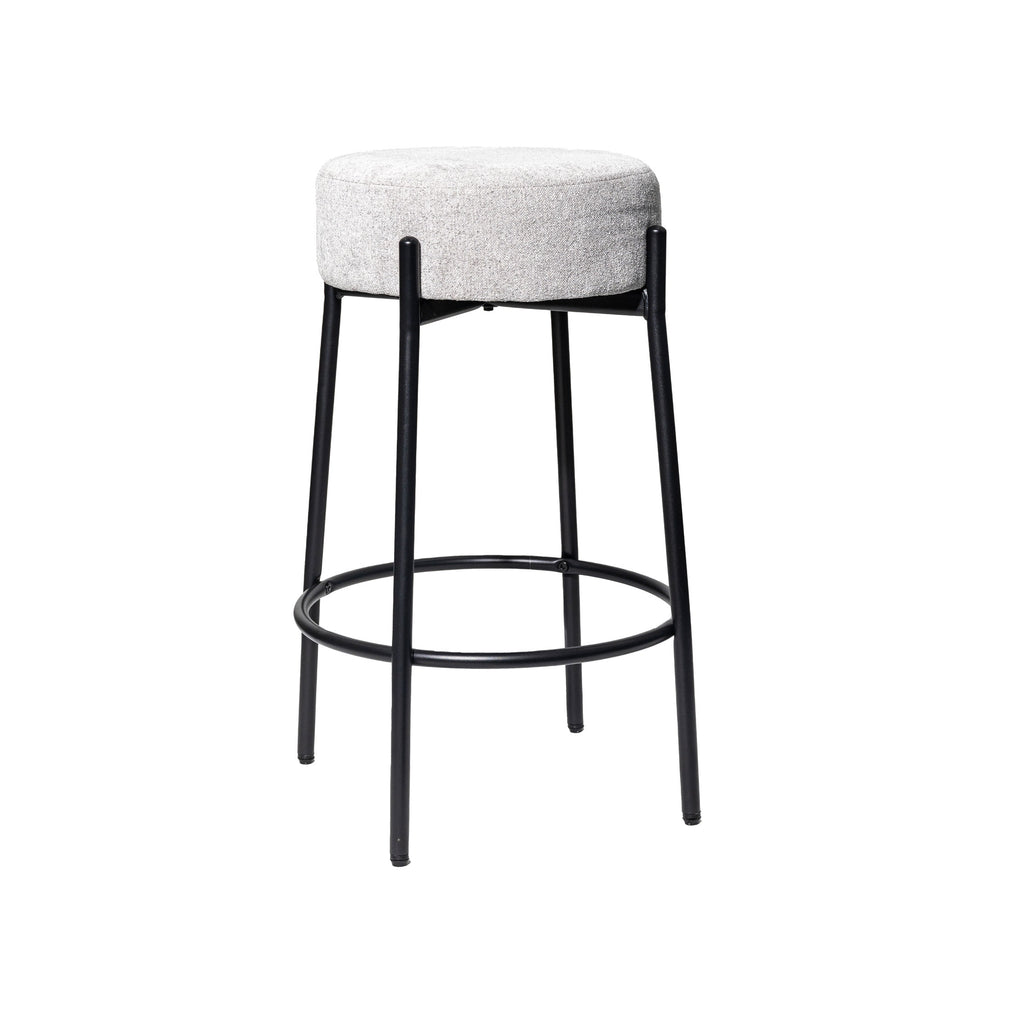 Cindy: Bar Stool Light Grey Fabric