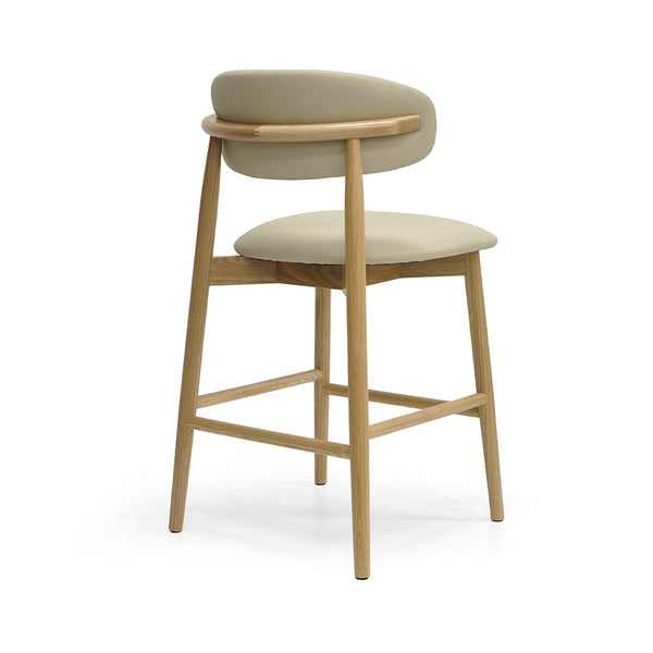 Cleo : Bar Stool Ash Frame with Mouton Leather
