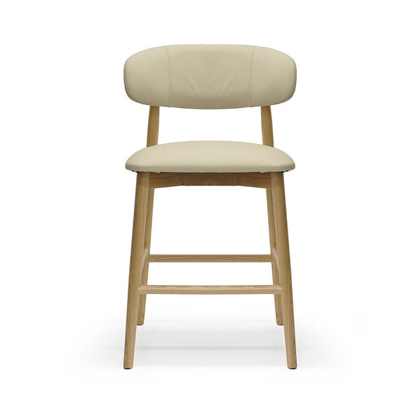 Cleo : Bar Stool Ash Frame with Mouton Leather