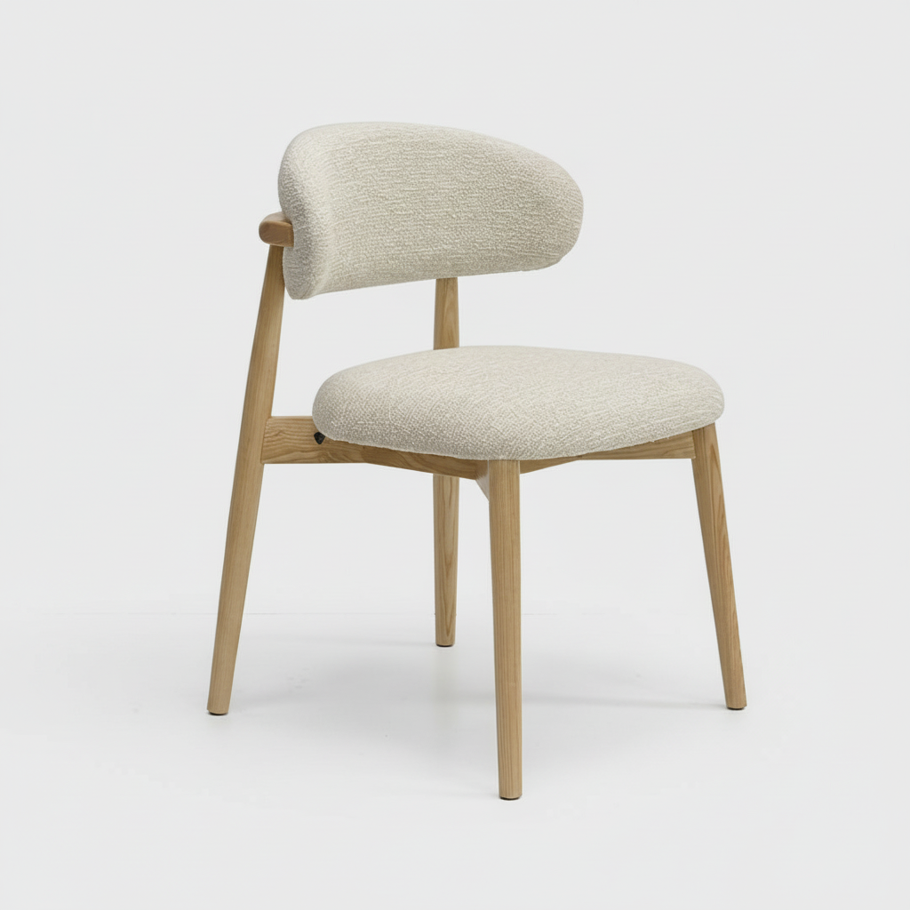 Cleo : Dining Chair Ash Frame with Canyon Fog Fabric