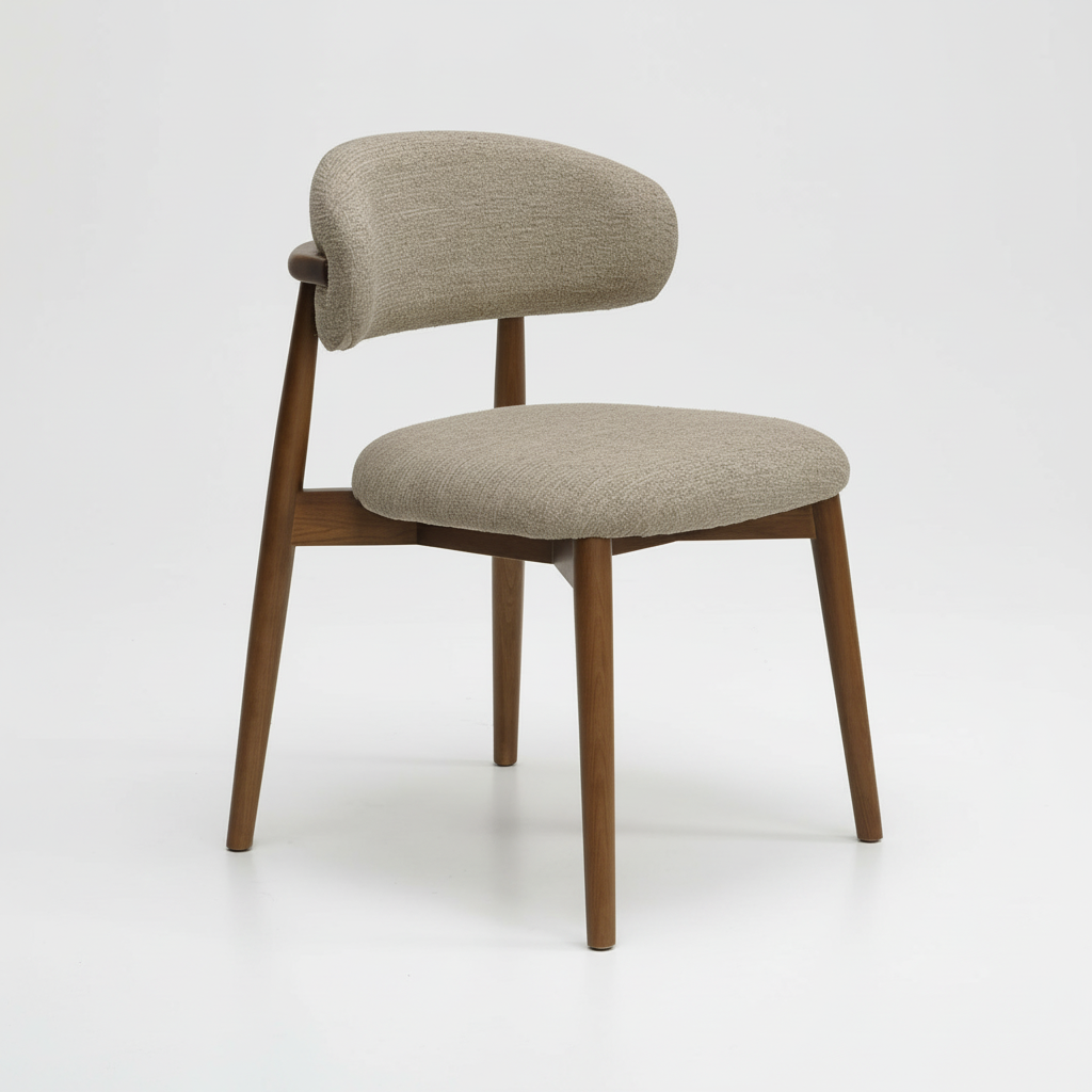 Cleo : Dining Chair Walnut Frame with Canyon Taupe Fabric
