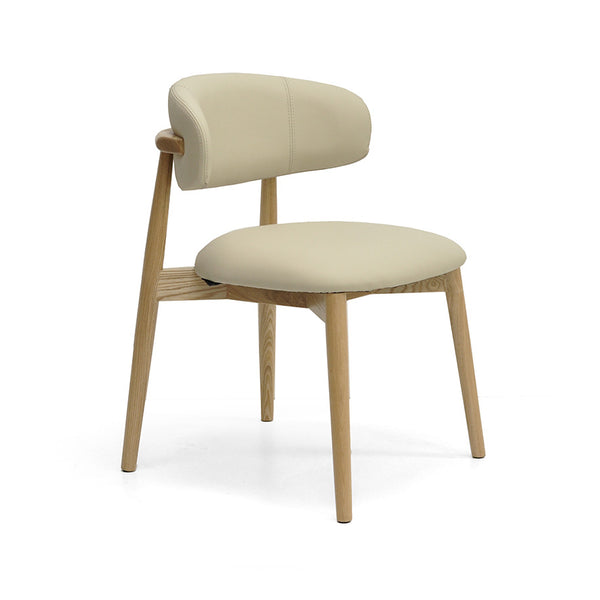 Cleo : Dining Chair Ash Frame with Mouton Leather