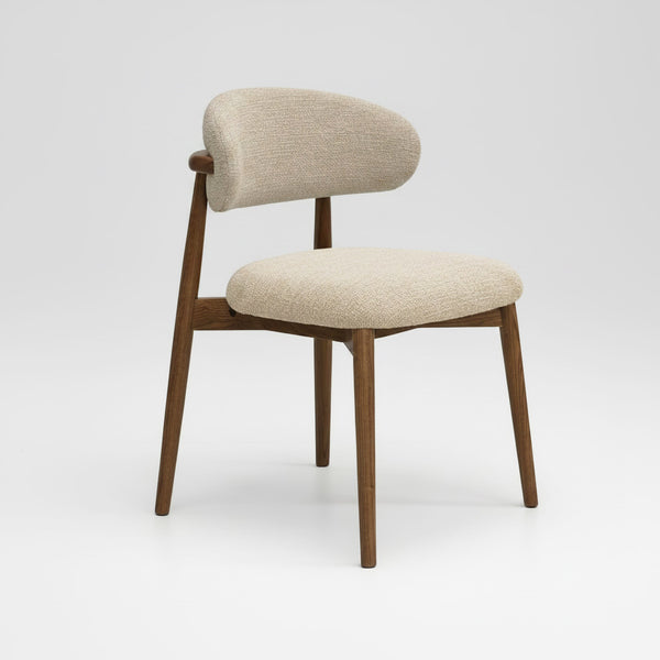 Cleo : Dining Chair Walnut Frame with Canyon Fog Fabric
