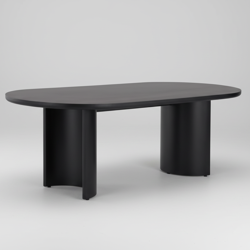 Coltrane: Oval Dining Table American Oak Black