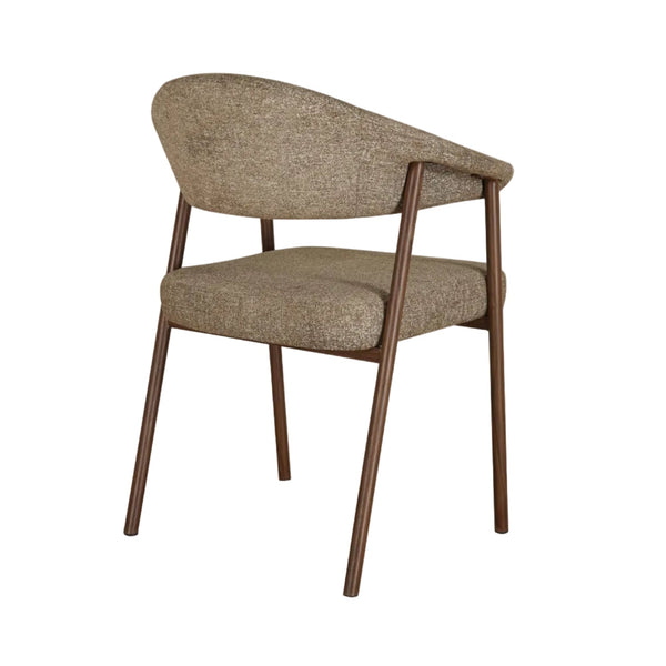 Como Dining Chair Dark Walnut Frame with Toffee Fabric Back Side