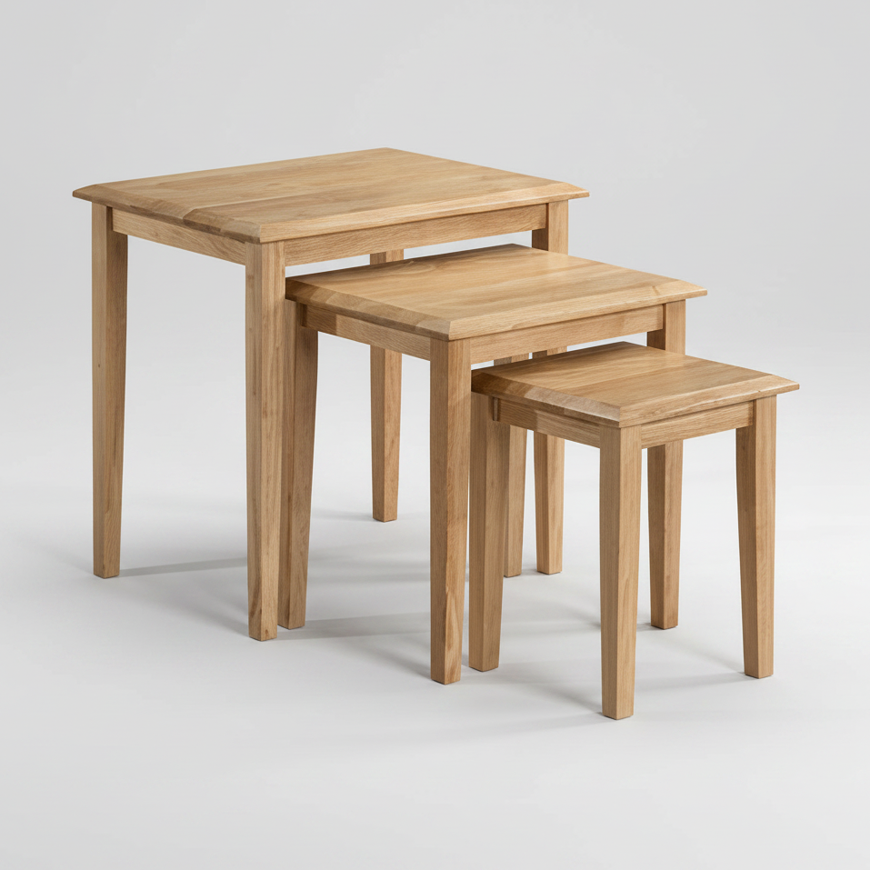 Dundee : Nest of 3 Tables Natural Wood