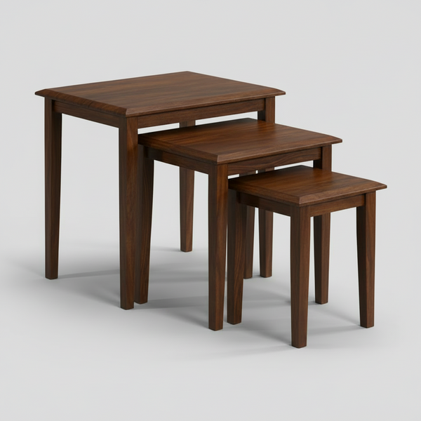 Dundee : Nest of 3 Tables Antique Oak Wood