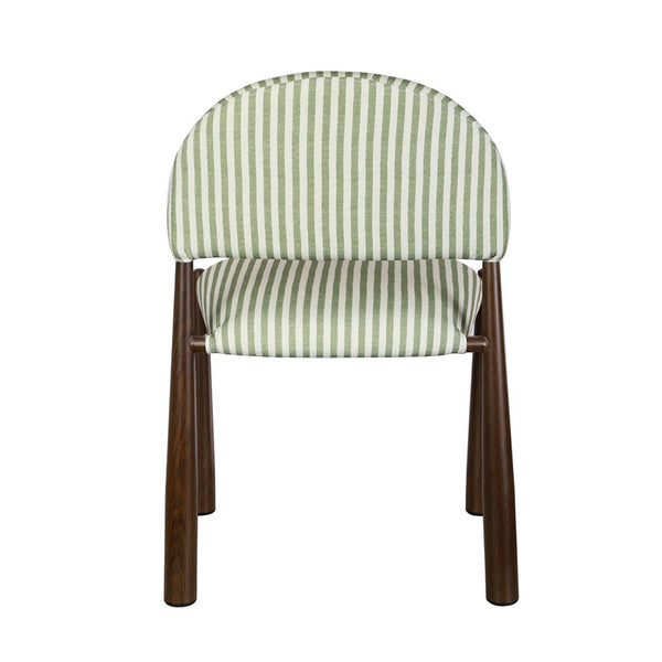 Egypt: Dining Chair Walnut Moss Striped Fabric