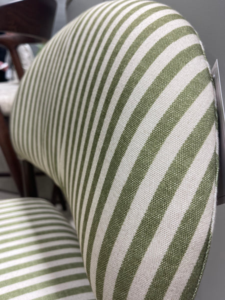 Egypt Dining Chair Walnut Moss Striped Fabric