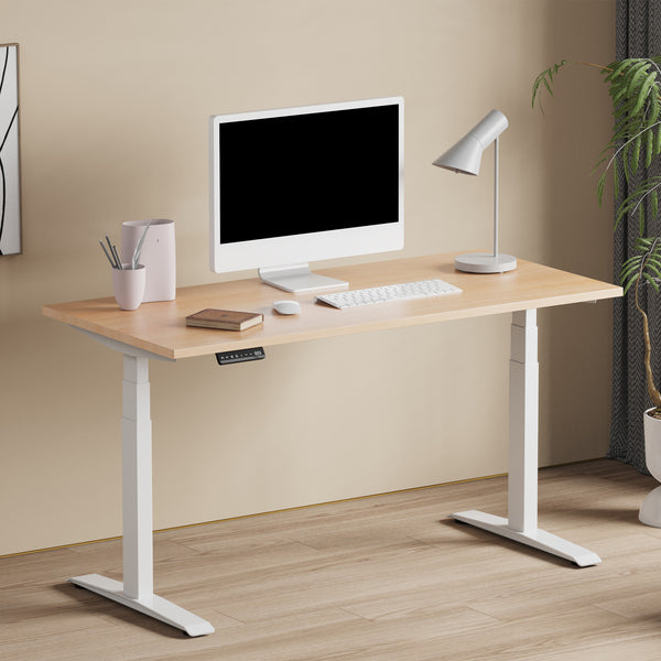 Ergo : Electric Height Adjustable Work Desk Oak Top