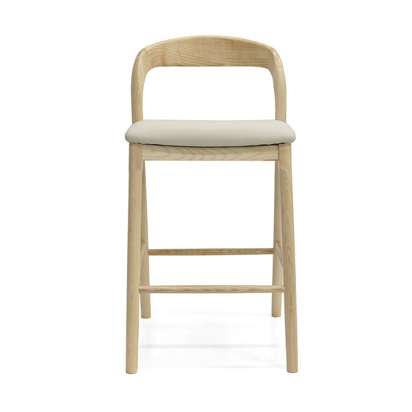 Ellie : Bar Stool Ash Frame with Taupe Pu Seat