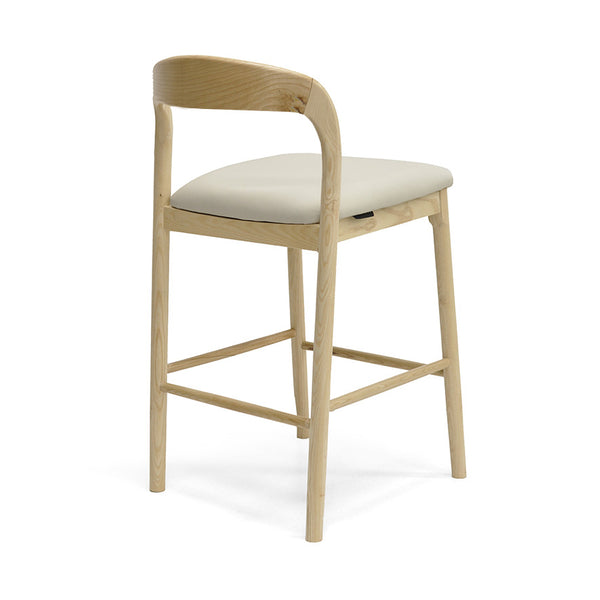 Ellie : Bar Stool Ash Frame with Taupe Pu Seat