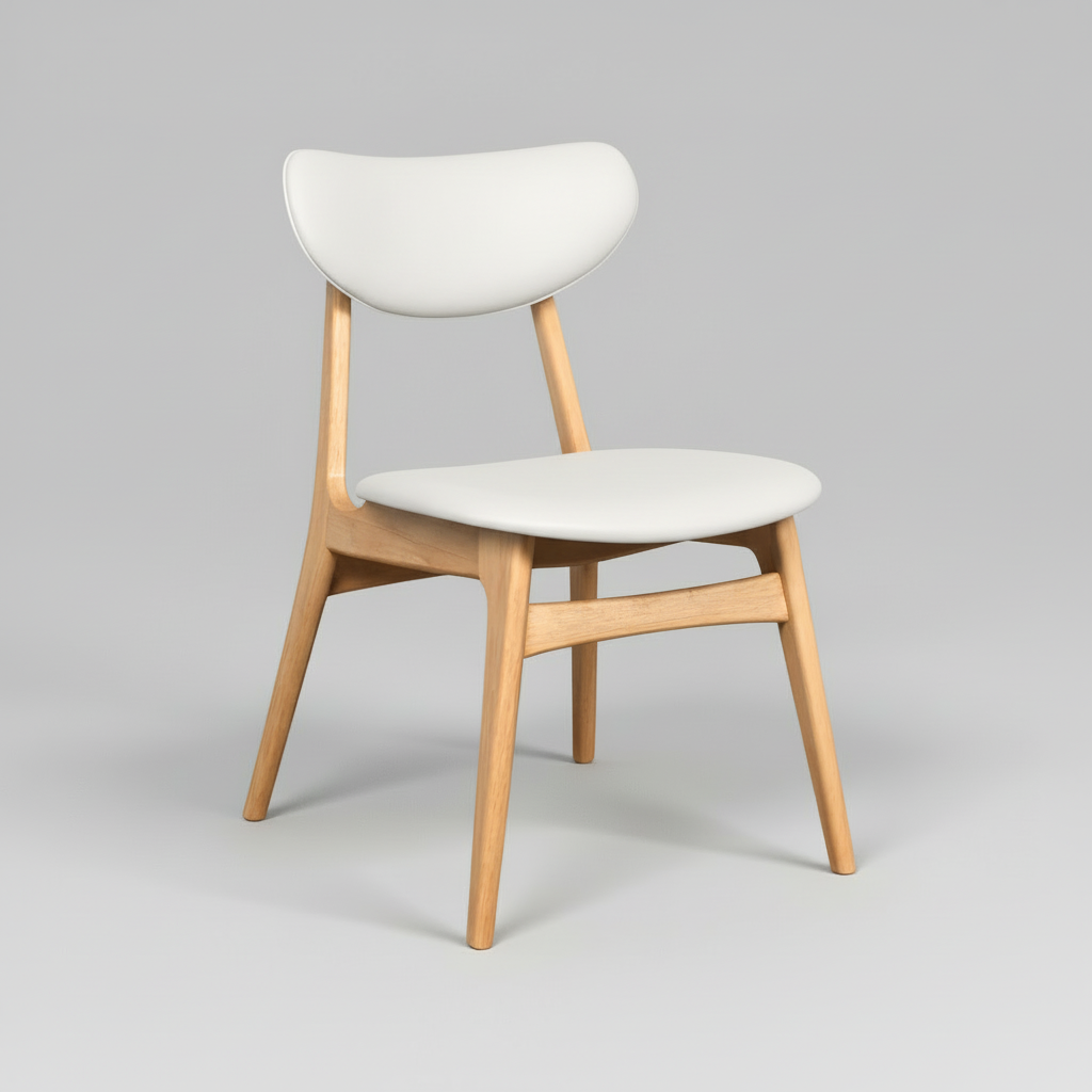 Falkland : Dining Chair Natural / White Pu