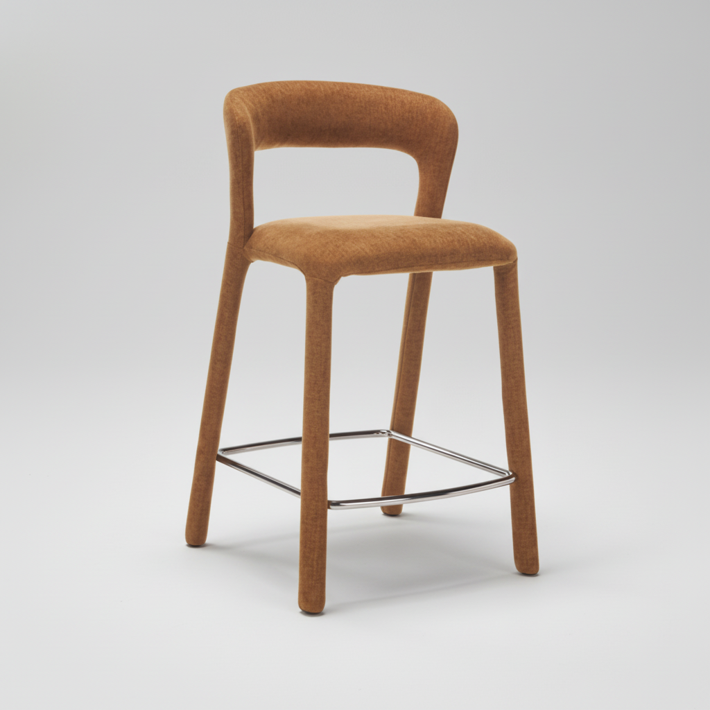 Faro: Bar Stool Copper Fabric