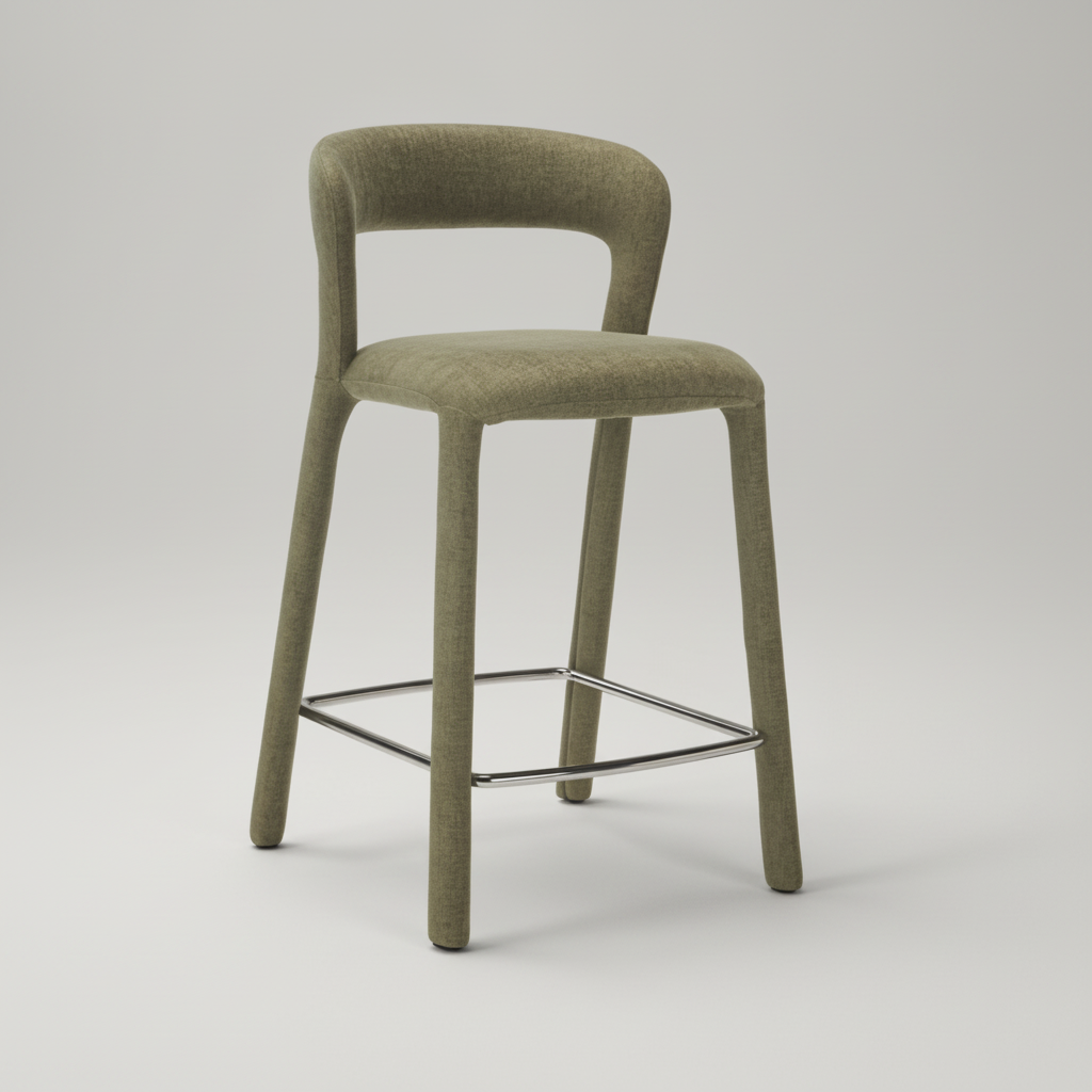 Faro: Bar Stool Olive Fabric