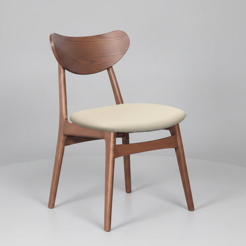 Finland : Dining Chair Light Walnut Frame with Clay Pu Seat