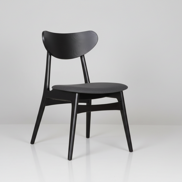 Finland : Dining Chair Black Frame upholstered seat