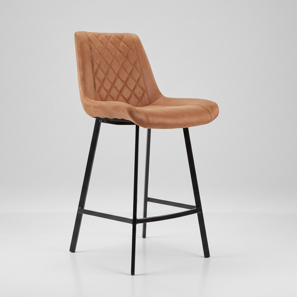 Flynn : Bar Stool Ultra Suede Cognac
