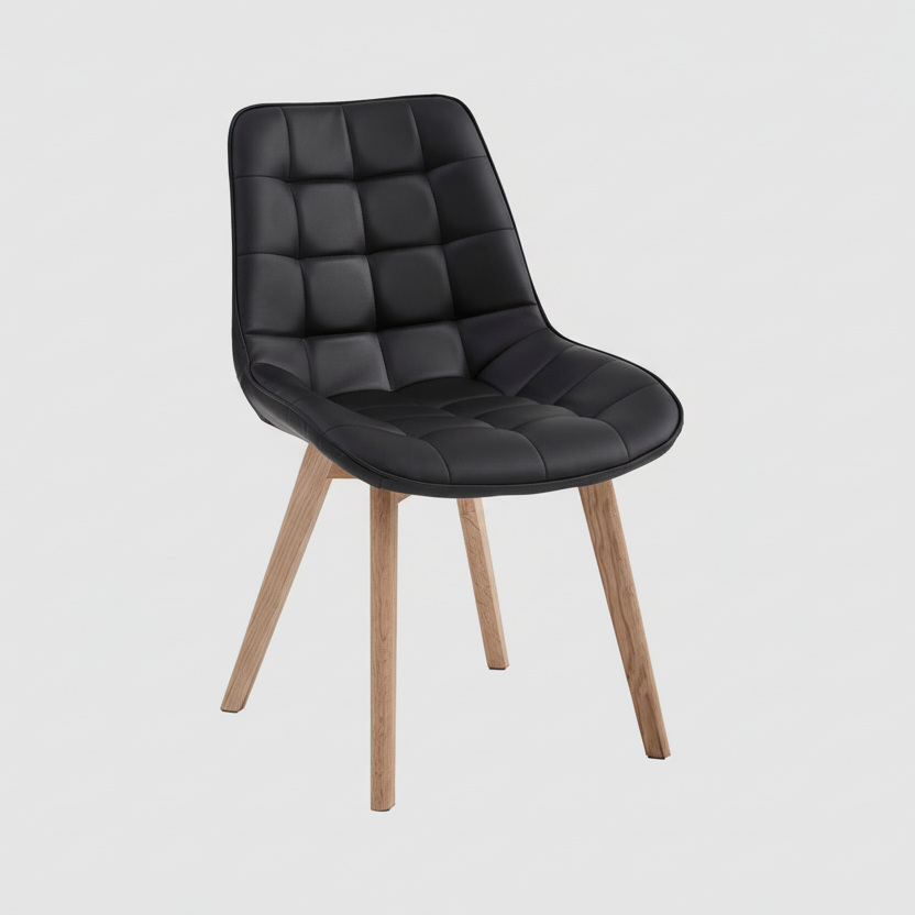 Forest : Dining Chair Natural with Black PU