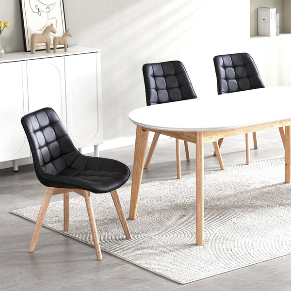 Forest : Dining Chair Natural with Black PU