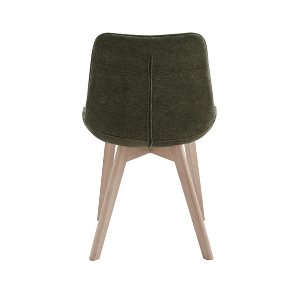 Forest : Dining Chair Natural with Green Fabric