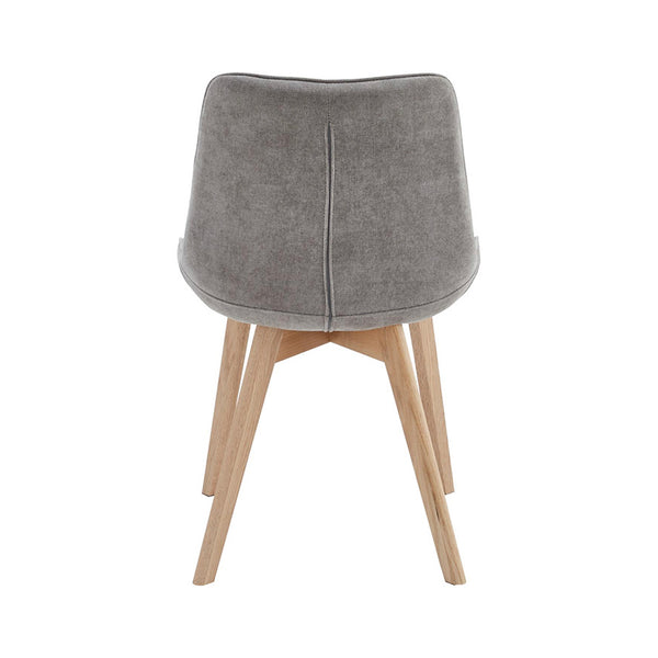 Forest : Dining Chair Natural with Light Grey Fabric