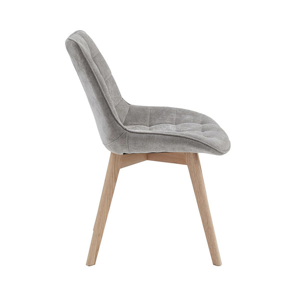 Forest : Dining Chair Natural with Light Grey Fabric