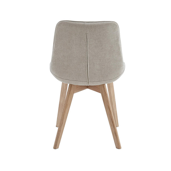 Forest : Dining Chair Natural with Taupe Fabric