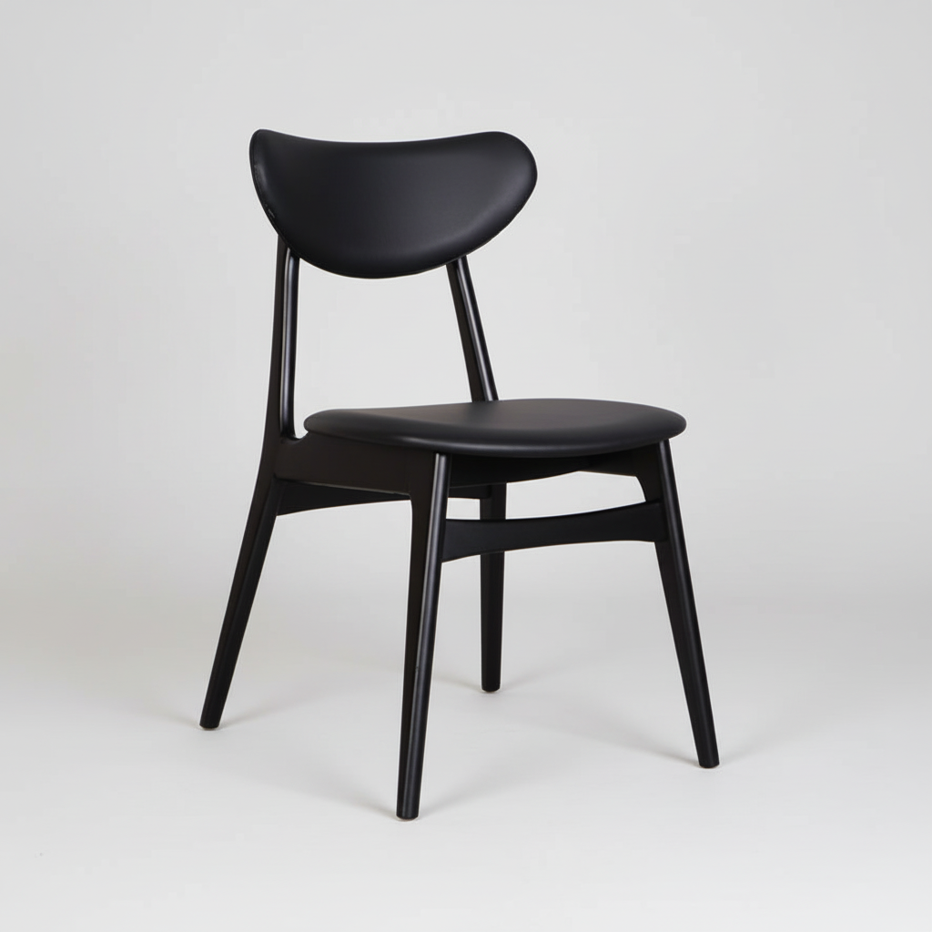 Falkland : Dining Chair Black / Black PU