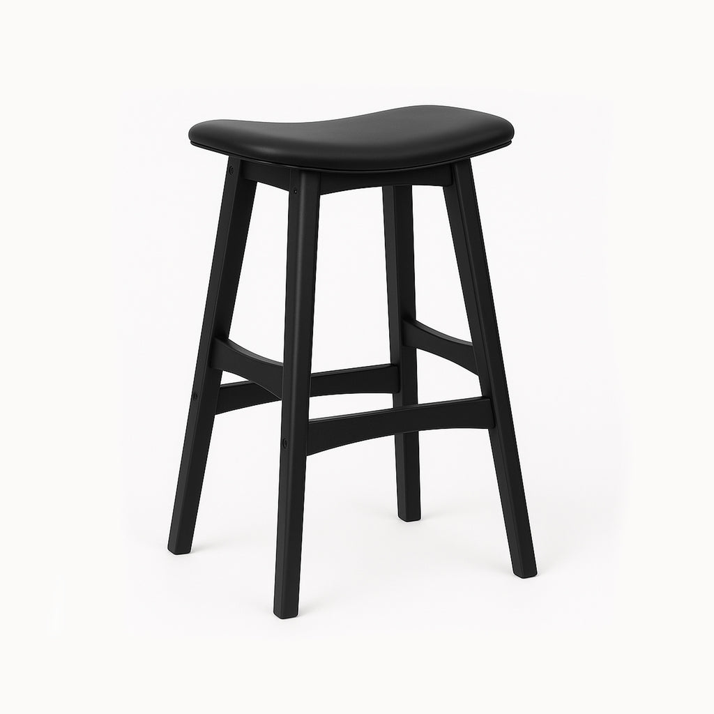 Gangnam : Bar Stool Black Frame Black Pu Seat
