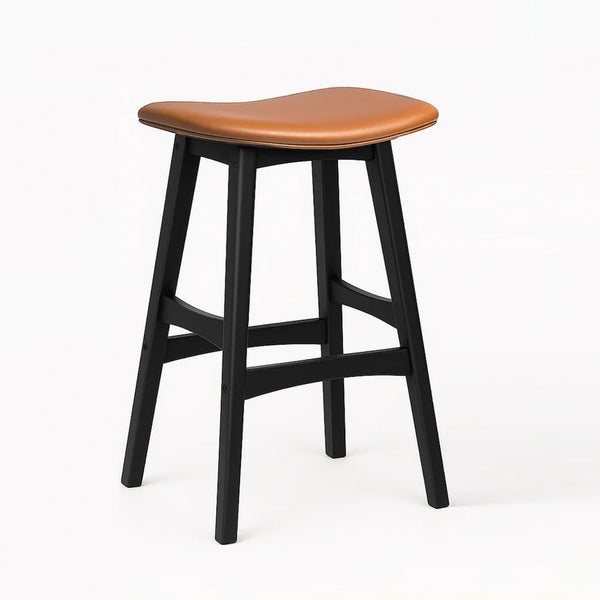 Gangnam : Bar Stool Black Frame Cognac Pu Seat