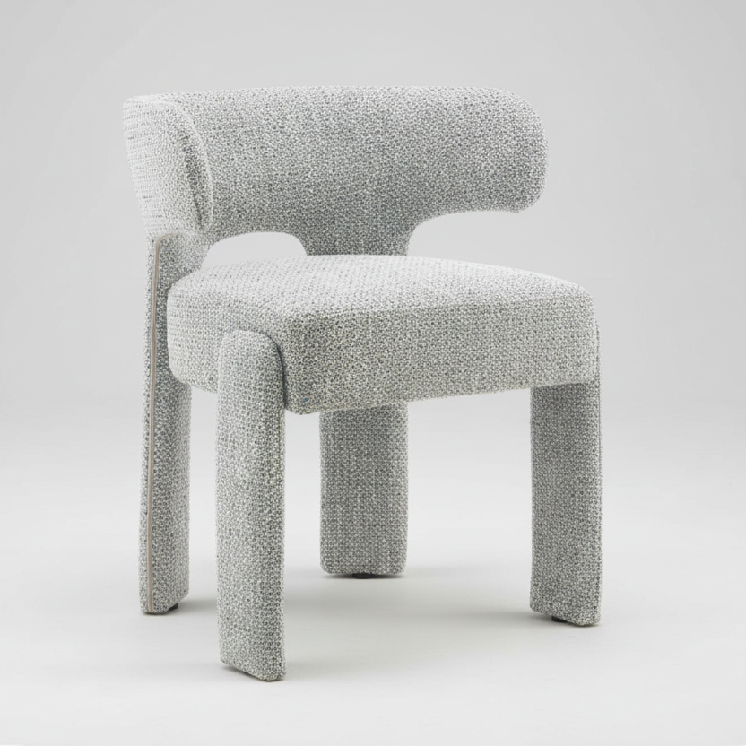 Geneva : Dining Chair Blue Grey Fabric