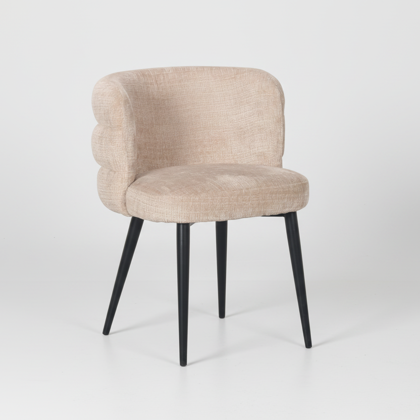 Greta : Dining Chair Latte Fabric