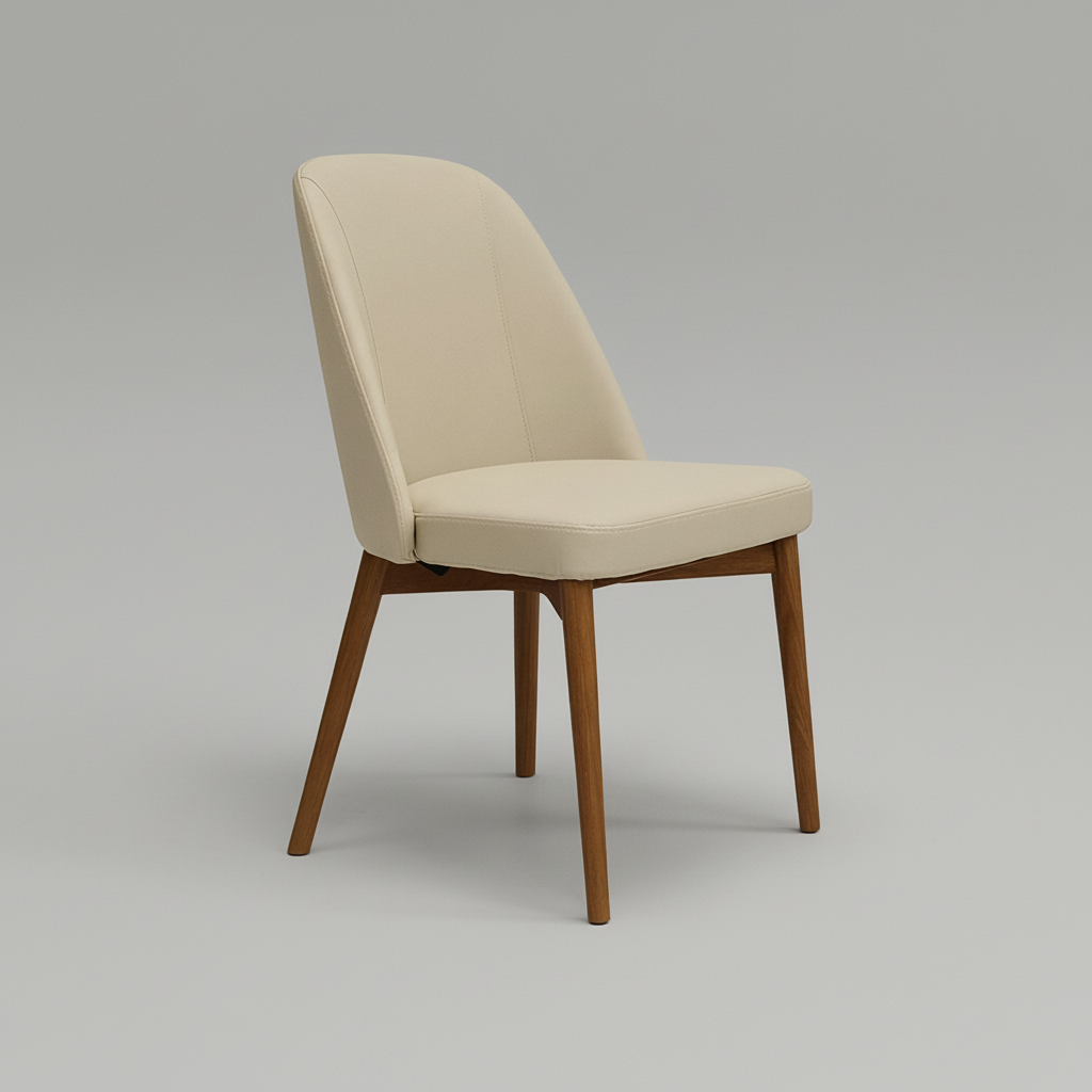 Halo : Dining Chair Walnut Frame with Clay Leather