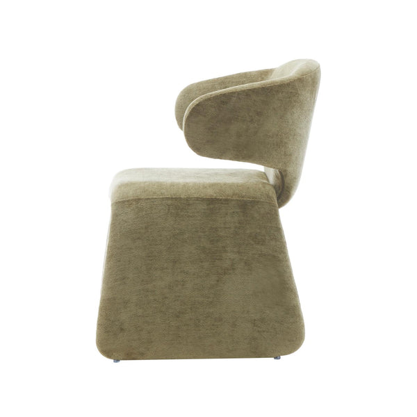 Helsinki : Dining Chair Chenille Olive fabric