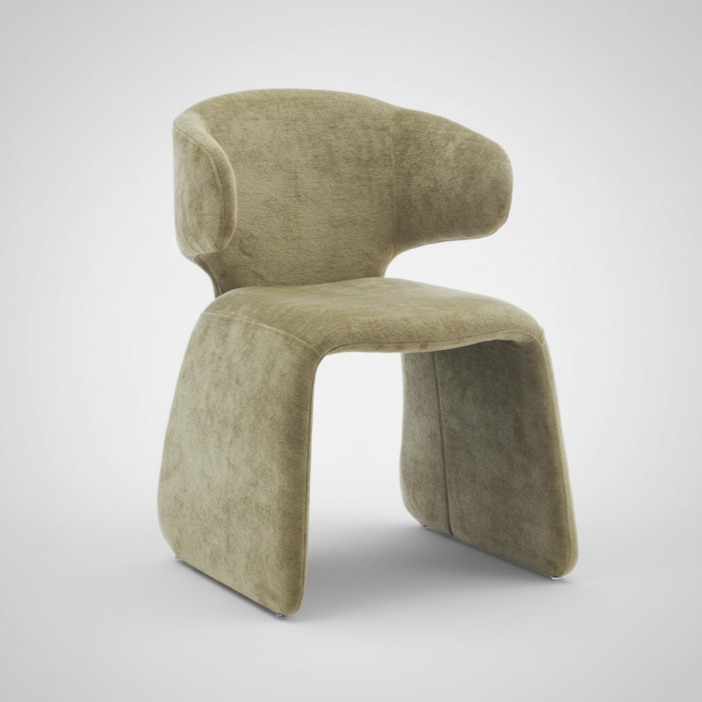 Helsinki : Dining Chair Chenille Olive fabric