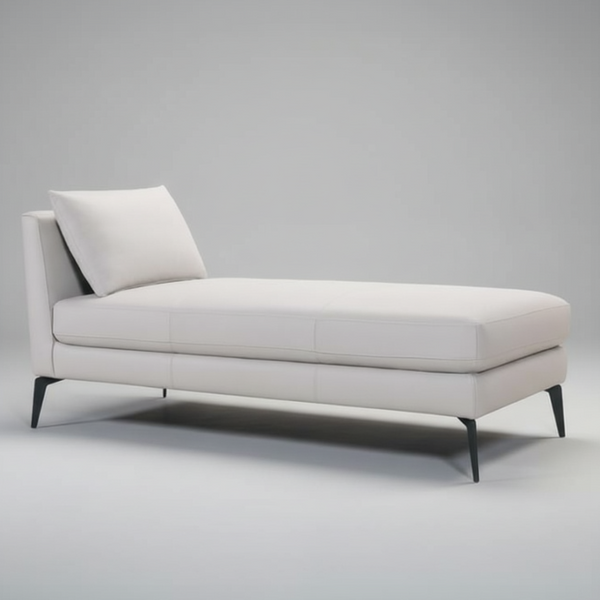 Jasper : Chaise Sofa in Fabric or Leather with Black Legs