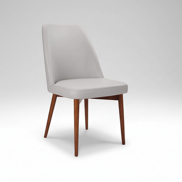 Jasper : Dining Chair Light Grey Leather