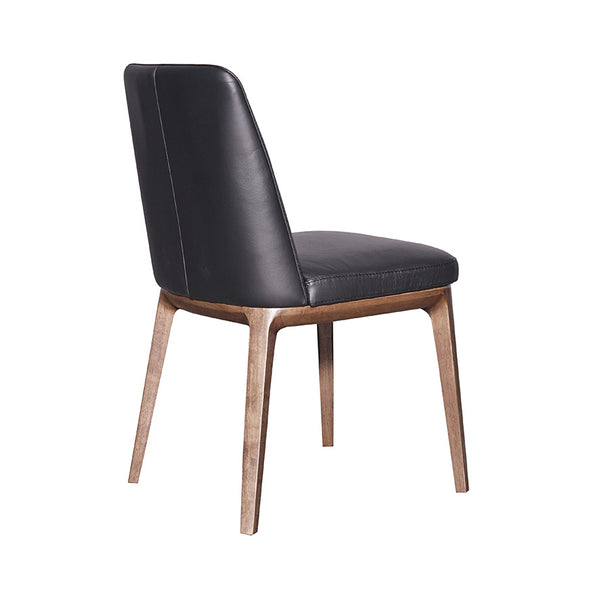 Juno : Dining Chair Natural / Black Leather